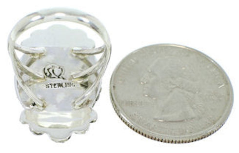 Genuine Sterling Silver Southwest Turquoise Ring Size 5-3/4 WX35419