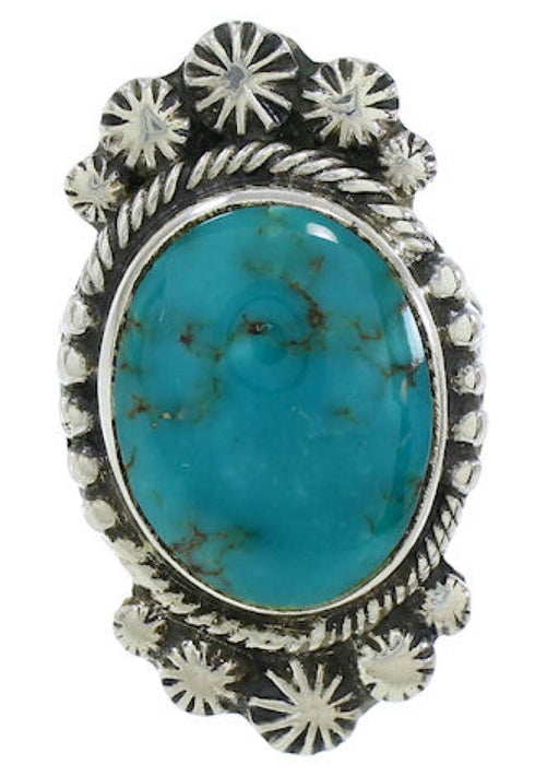 Genuine Sterling Silver Turquoise Southwest Ring Size 5-1/4 WX35421