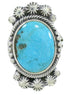 Southwestern Sterling Silver Turquoise Ring Size 6-1/4 WX35464