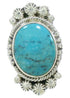 Southwestern Sterling Silver Turquoise Ring Size 6-3/4 WX35619