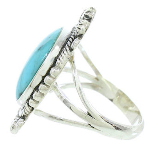 Southwest Genuine Sterling Silver Turquoise Ring Size 5 WX35667