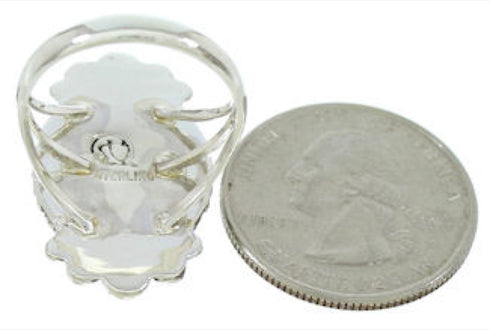 Southwest Genuine Sterling Silver Turquoise Ring Size 5 WX35667