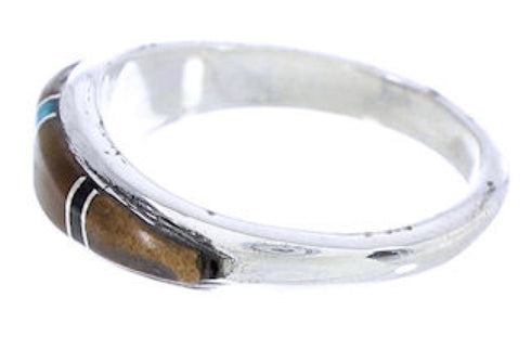 Multicolor Southwest Silver Ring Size 7-3/4 MW74082