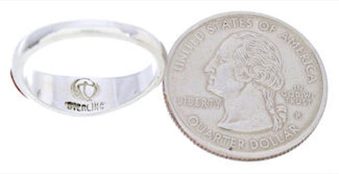 Sterling Silver Multicolor Inlay Ring Size 5-1/2 MW74168