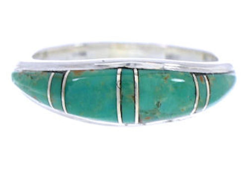 Southwest Turquoise Jewelry Sterling Silver Ring Size 6-3/4 MW74090