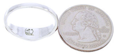 Southwest Jewelry Turquoise Inlay Silver Ring Size 8-3/4 MW74097