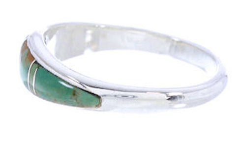 Turquoise Inlay Silver Jewelry Ring Size 4-3/4 MW74144
