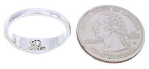 Turquoise Inlay Silver Jewelry Ring Size 4-3/4 MW74144