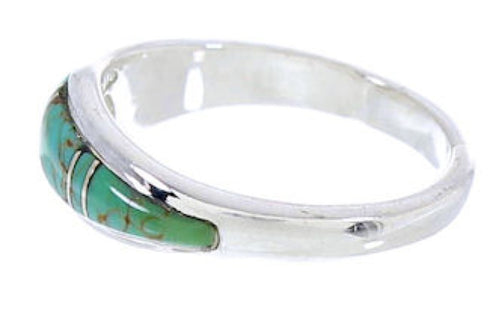 Southwestern Jewelry Turquoise Inlay Ring Size 5-1/4 MW74152
