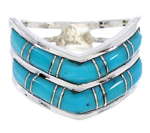 Sterling Silver Southwest Turquoise Ring Size 6-1/4 GS73794