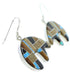 Sterling Silver Multicolor Inlay Bear Hook Dangle Earrings BW73367