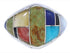 Silver Multicolor Inlay Ring Size 5-3/4 GS74094