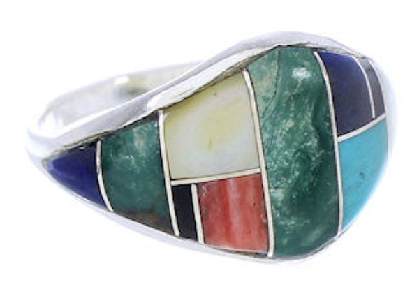 Southwest Sterling Silver Multicolor Ring Size 5 GS74101