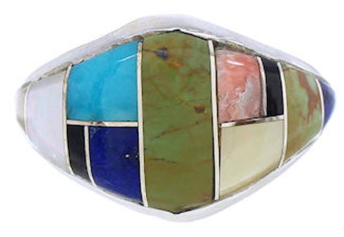 Multicolor Silver Jewelry Southwestern Ring Size 6-3/4 GS74117