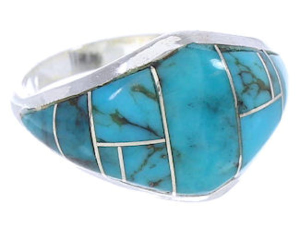 Southwest Silver Turquoise Ring Size 4-3/4 GS74056