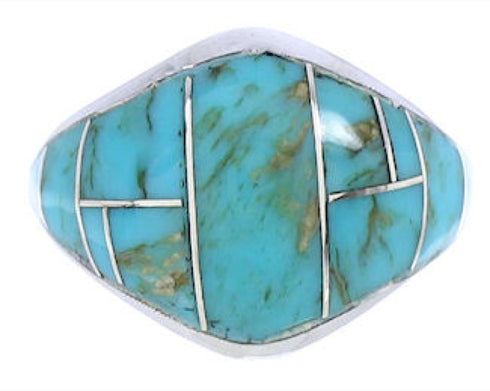 Silver Turquoise Ring Size 6-3/4 GS74057