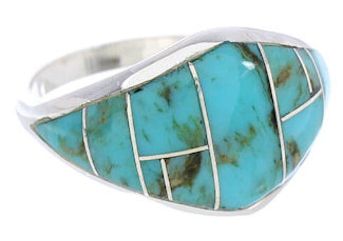 Southwestern Turquoise Silver Ring Size 6-1/4 GS74068