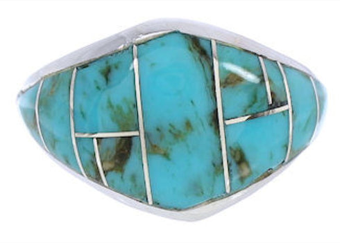 Southwestern Turquoise Silver Ring Size 6-1/4 GS74068