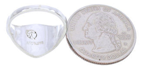 Turquoise Inlay Southwest Sterling Silver Ring Size 5-3/4 GS74127