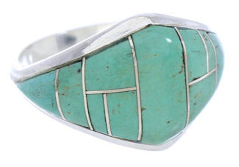 Sterling Silver Turquoise Inlay Southwest Ring Size 6-1/4 GS74135