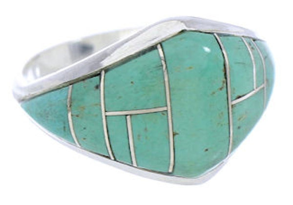 Turquoise Genuine Sterling Silver Southwest Ring Size 7-3/4 GS74133