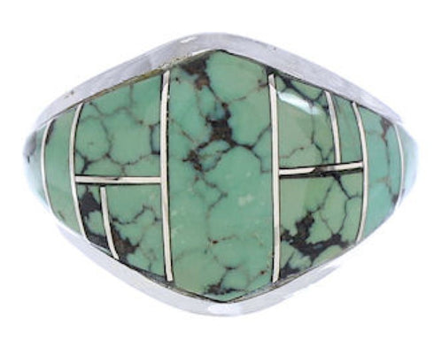 Jewelry Turquoise Southwest Sterling Silver Ring Size 7-1/4 GS74170