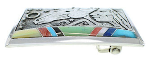 Multicolor Horse Chief Head Jewelry Silver Belt Buckle AW75362