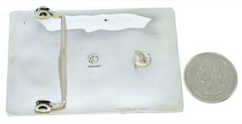 Southwest Multicolor Chief Head Horse Silver Belt Buckle AW75363