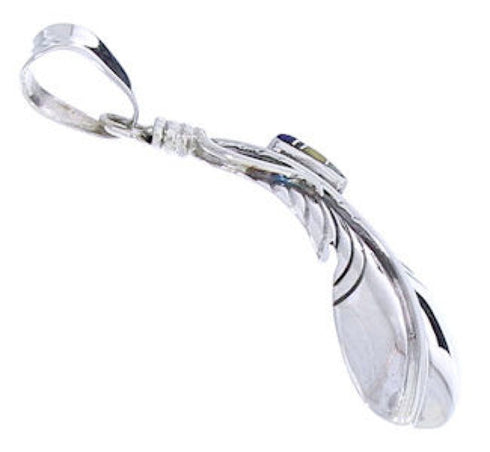 Sterling Silver Multicolor Southwest Feather Pendant Jewelry GS73569