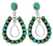 Southwest Turquoise Silver Post Dangle Earrings MW73490