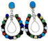 Sterling Silver Multicolor Post Dangle Earrings MW73472