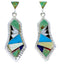 Multicolor Inlay Jewelry Sterling Silver Post Earrings MW73500