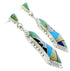 Multicolor Inlay Jewelry Sterling Silver Post Earrings MW73500