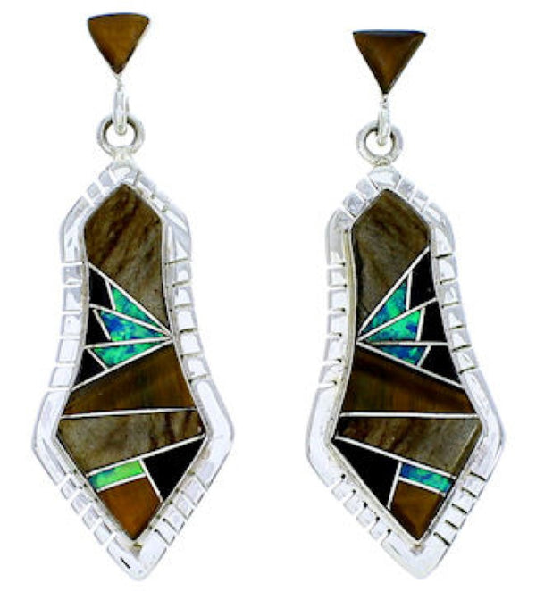 Multicolor Southwest Sterling Silver Post Earrings MW73495
