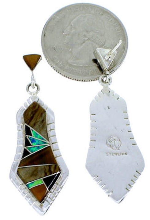 Multicolor Southwest Sterling Silver Post Earrings MW73495