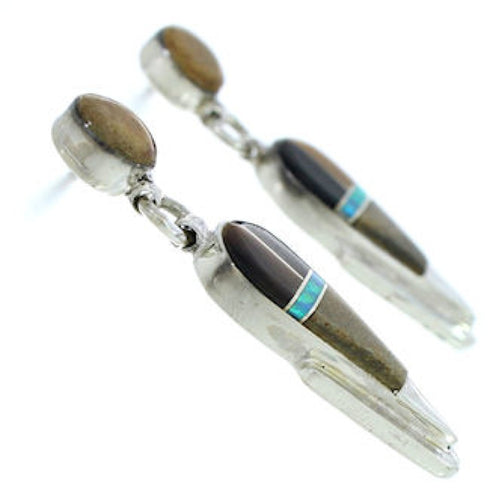 Multicolor Inlay Southwest Jewelry Post Dangle Earrings BW73713
