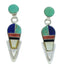 Turquoise And Multicolor Inlay Post Dangle Earrings BW73733