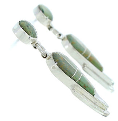 Southwest Turquoise Inlay Post Dangle Earrings Jewelry BW73842