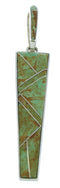 Turquoise Inlay Silver Jewelry Slide Pendant BW76027