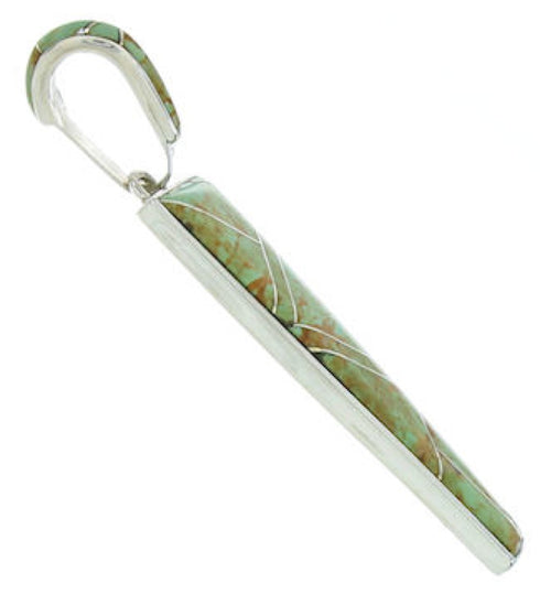 Turquoise Inlay Silver Jewelry Slide Pendant BW76027