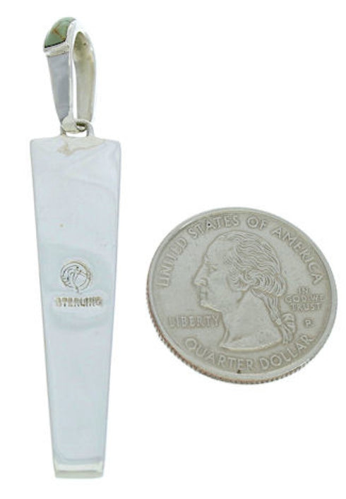 Turquoise Inlay Silver Jewelry Slide Pendant BW76027