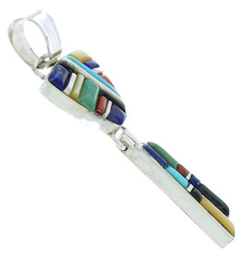 Multicolor Inlay Genuine Sterling Silver Jewelry Pendant BW76038