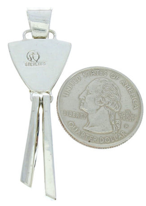 Silver Jewelry Turquoise Multicolor Inlay Southwest Pendant BW76077