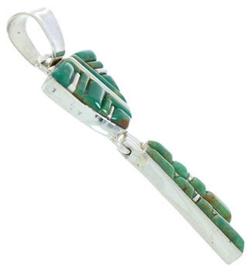 Turquoise Inlay Southwestern Slide Pendant BW76099