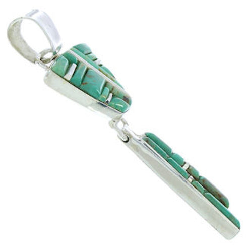 Southwestern Turquoise Inlay Jewelry Slide Pendant BW76108