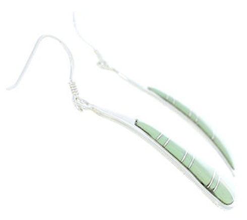Sterling Silver Turquoise Inlay Southwestern Hook Earrings MW73383
