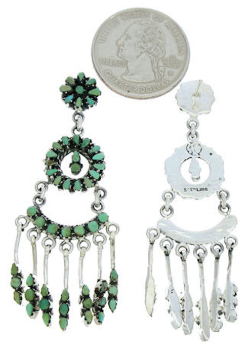 Sterling Silver Southwestern Turquoise Post Dangle Earrings GS73329