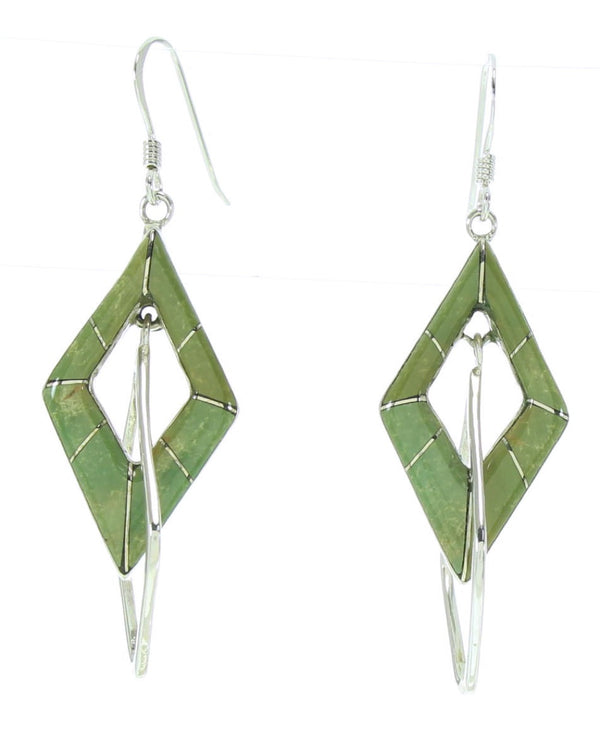 Turquoise Authentic Sterling Silver Hook Dangle Earrings GS73357