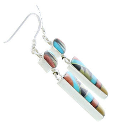 Southwest Multicolor Inlay Hook Dangle Jewelry Earrings BW74242