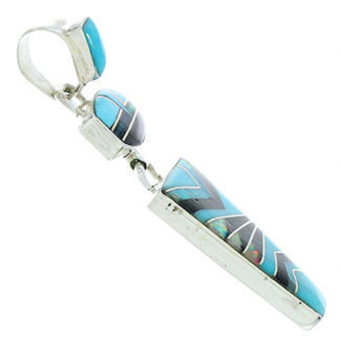 Genuine Sterling Silver Southwest Multicolor Pendant BW74268